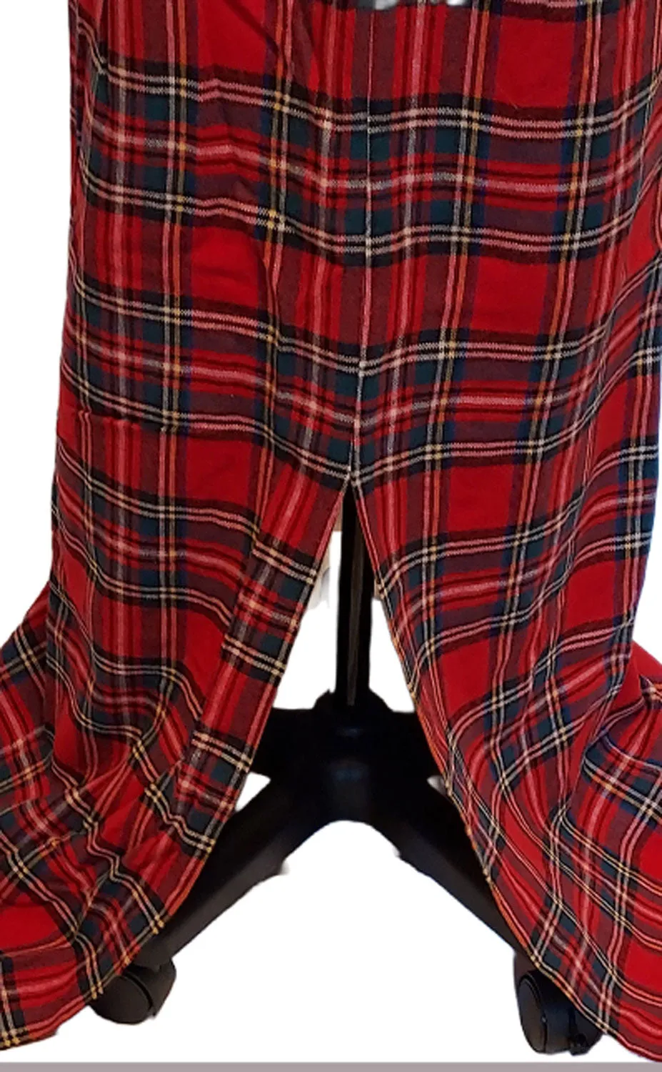 *  VINTAGE RED PLAID LONG HOSTESS SKIRT - PERFECT FOR THE HOLIDAYS