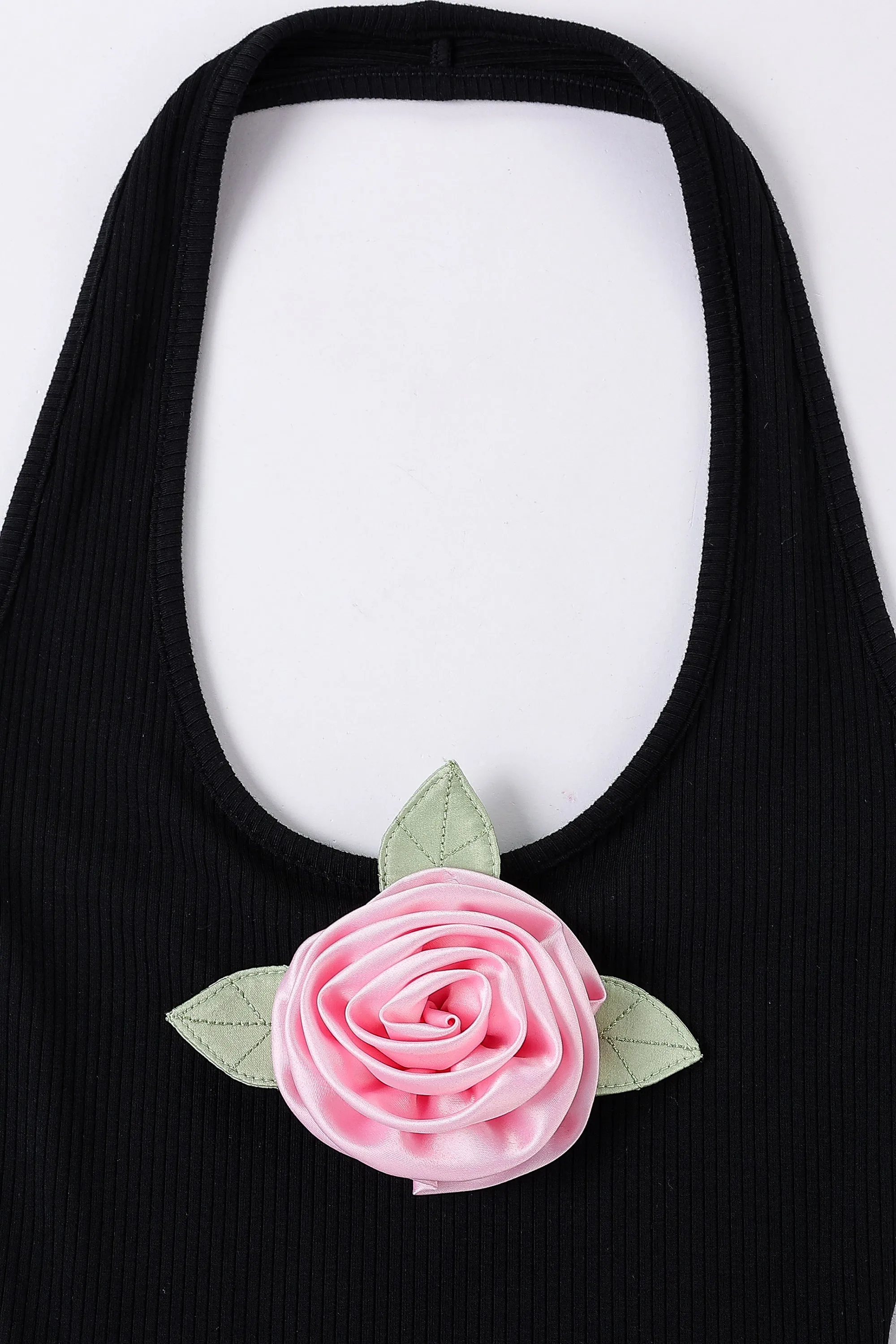 1 Pink Rose Tencel Rib Halter