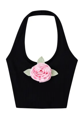 1 Pink Rose Tencel Rib Halter