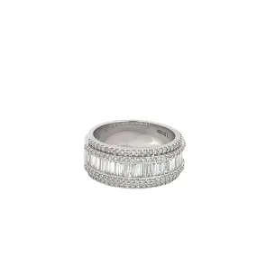 10K GOLD ROUND AND BAGUETTE DIAMOND CHANNEL SET BAND 1.61 CT