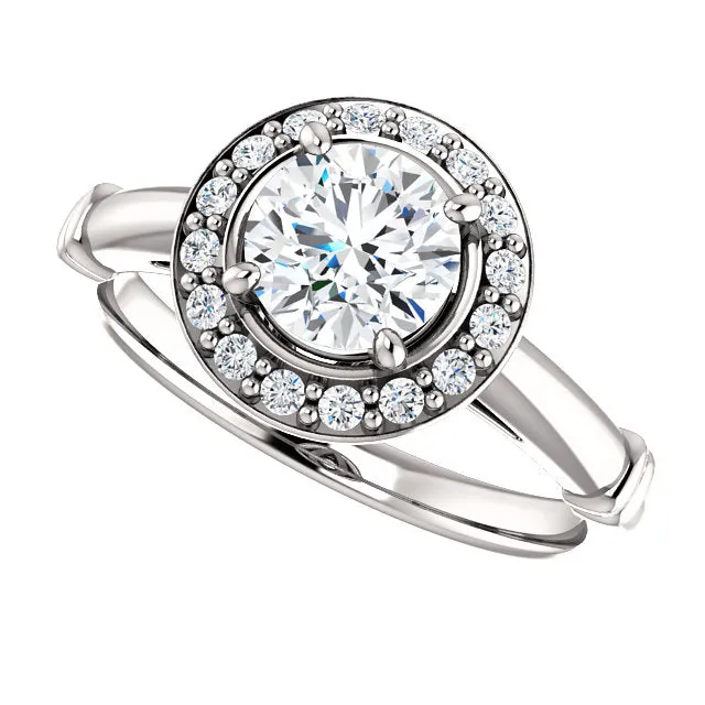 14K White Round Engagement Ring 122177:240:P