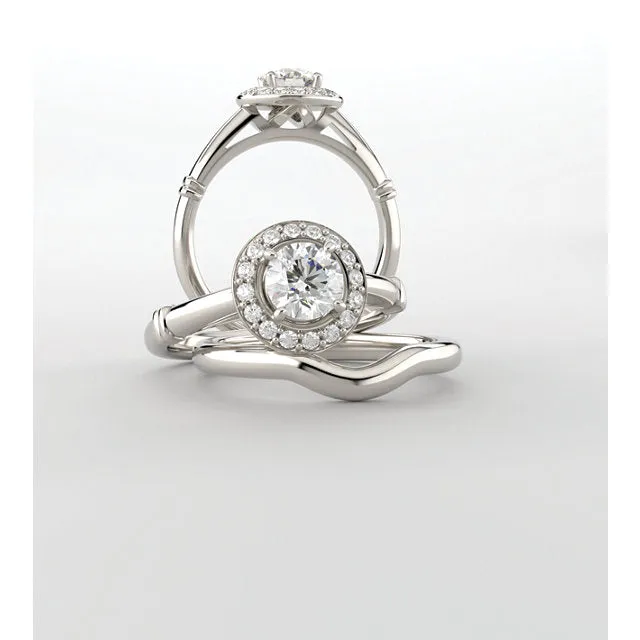 14K White Round Engagement Ring 122177:240:P