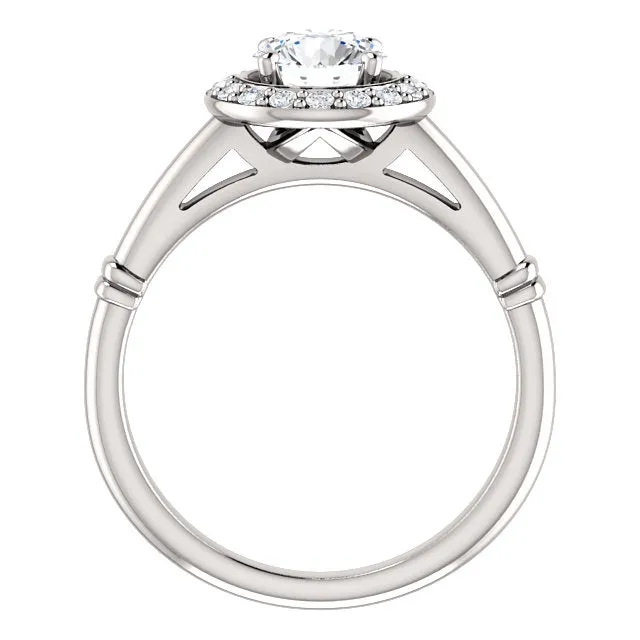 14K White Round Engagement Ring 122177:240:P