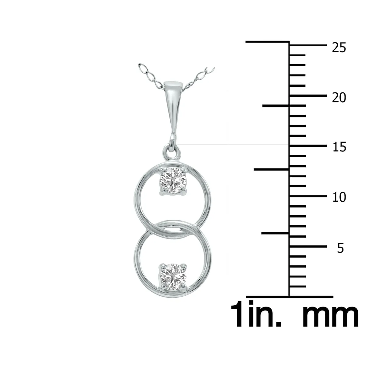 1/5 Ctw Circle Lab Grown Diamond Pendant In 10K White Gold (F-G Color, Vs1- Vs2 Clarity)