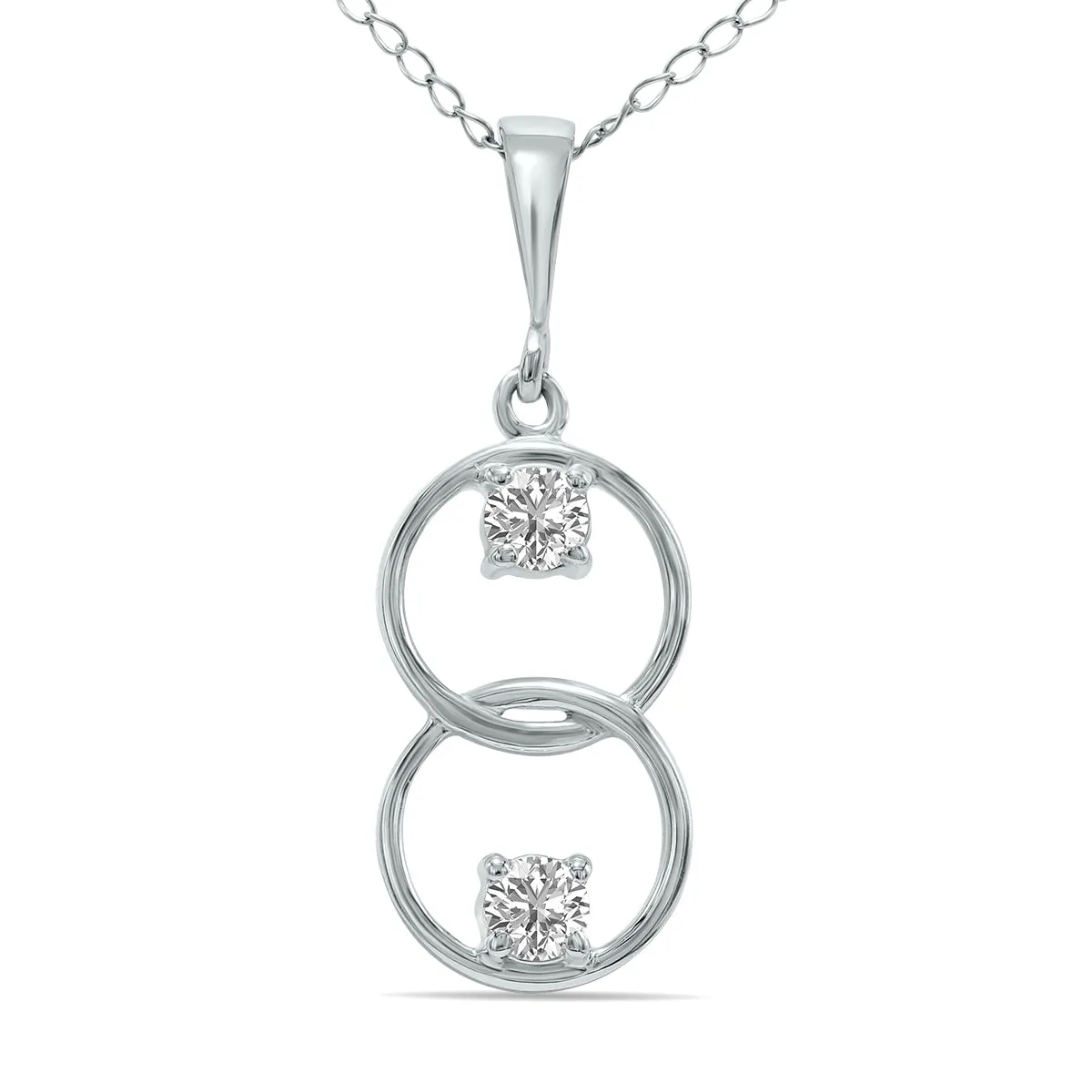 1/5 Ctw Circle Lab Grown Diamond Pendant In 10K White Gold (F-G Color, Vs1- Vs2 Clarity)