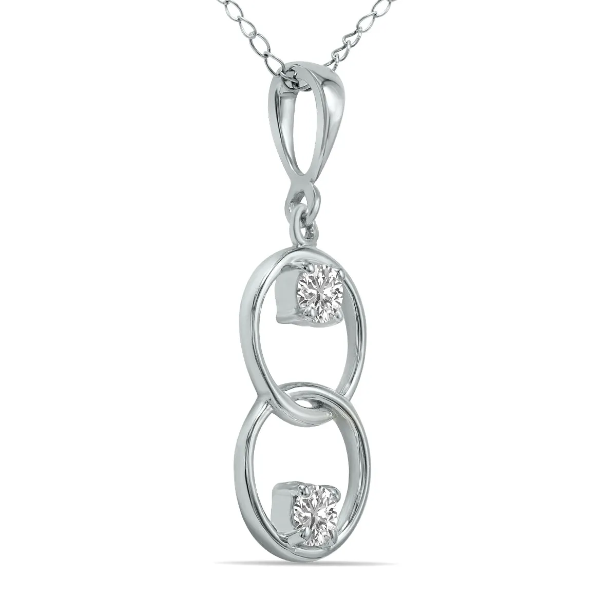 1/5 Ctw Circle Lab Grown Diamond Pendant In 10K White Gold (F-G Color, Vs1- Vs2 Clarity)