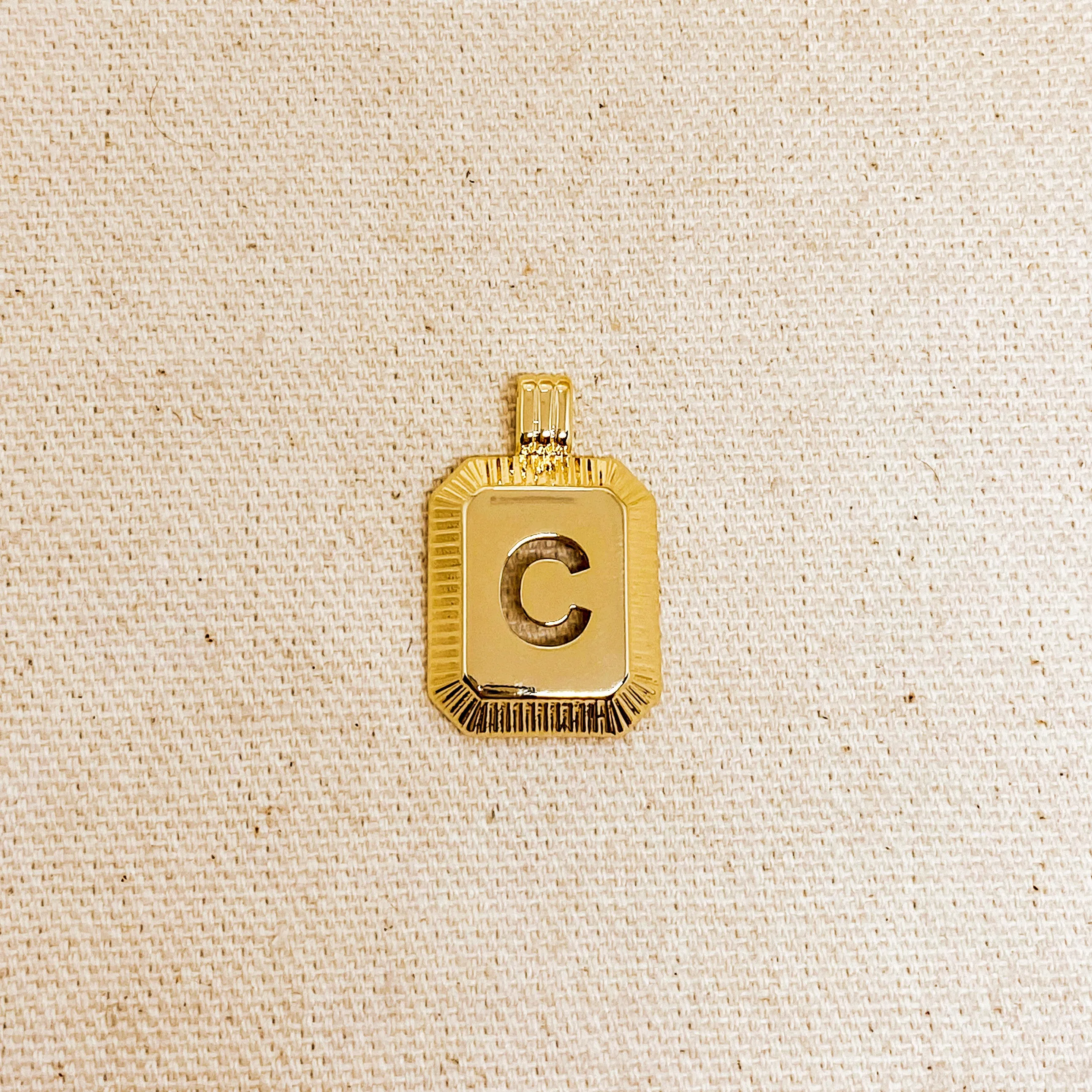 18k Gold Filled Initial Dainty Pendant Letter C