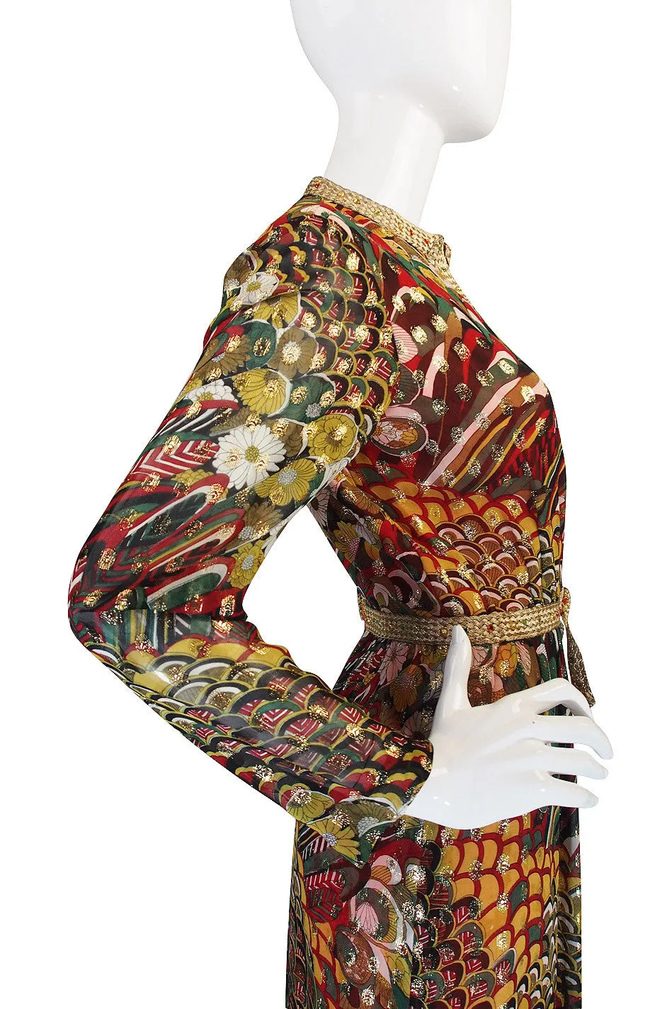 1960s Gold & Brocade Oscar de la Renta Dress