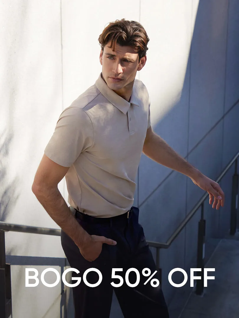 [2 FOR S$90] Men's Airy Fit Short Sleeve Polo Shirt