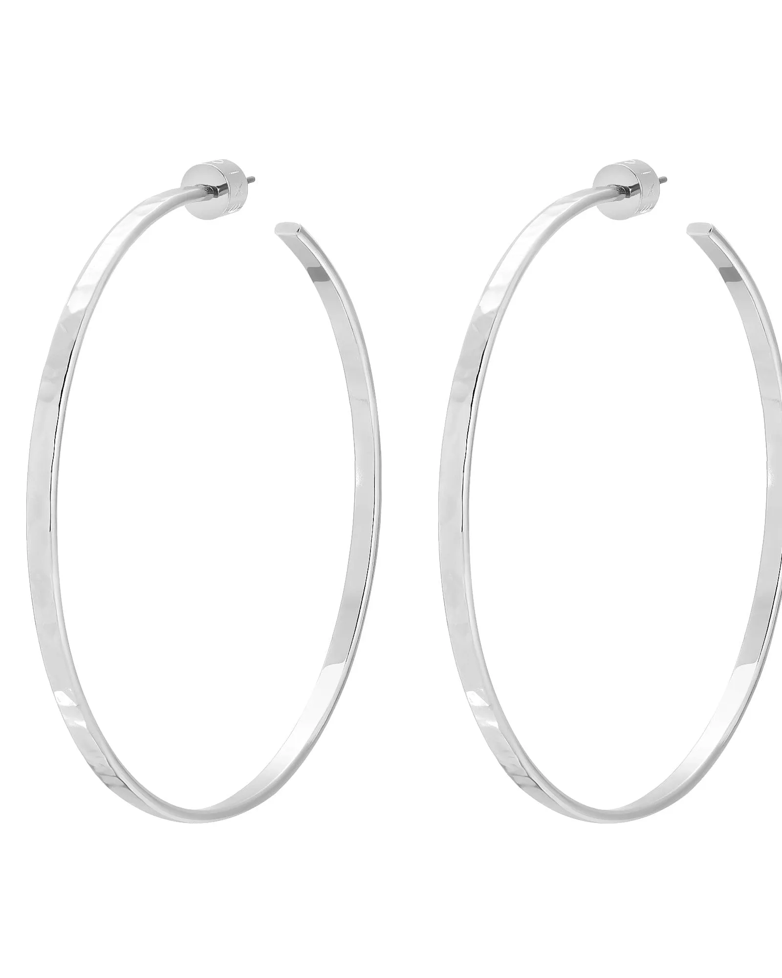 2.5" Hammered Hoops Silver | Silver