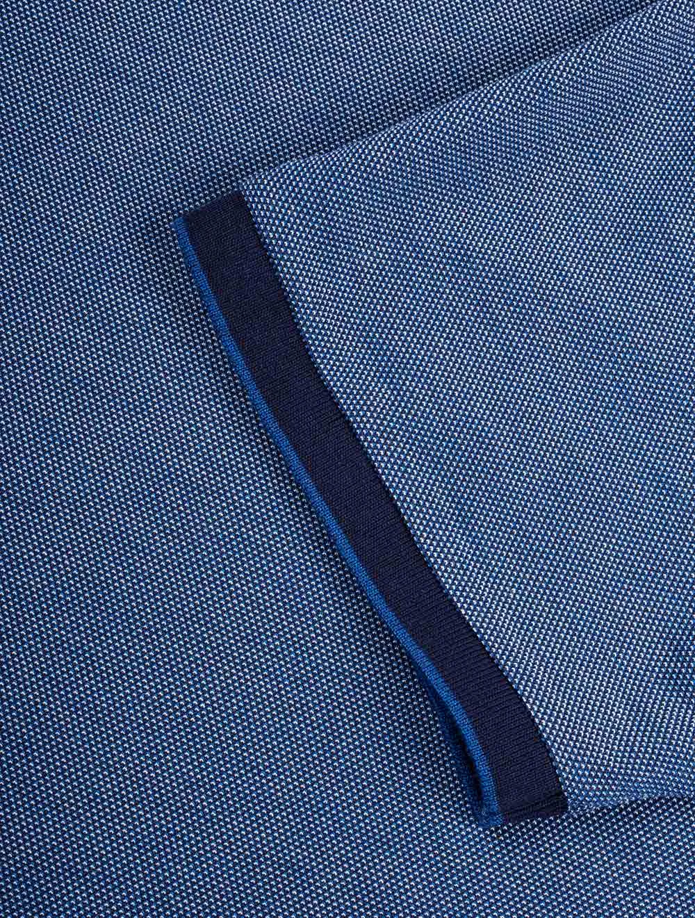 4-colour Oxford Pique Ss Rugger Persian Blue