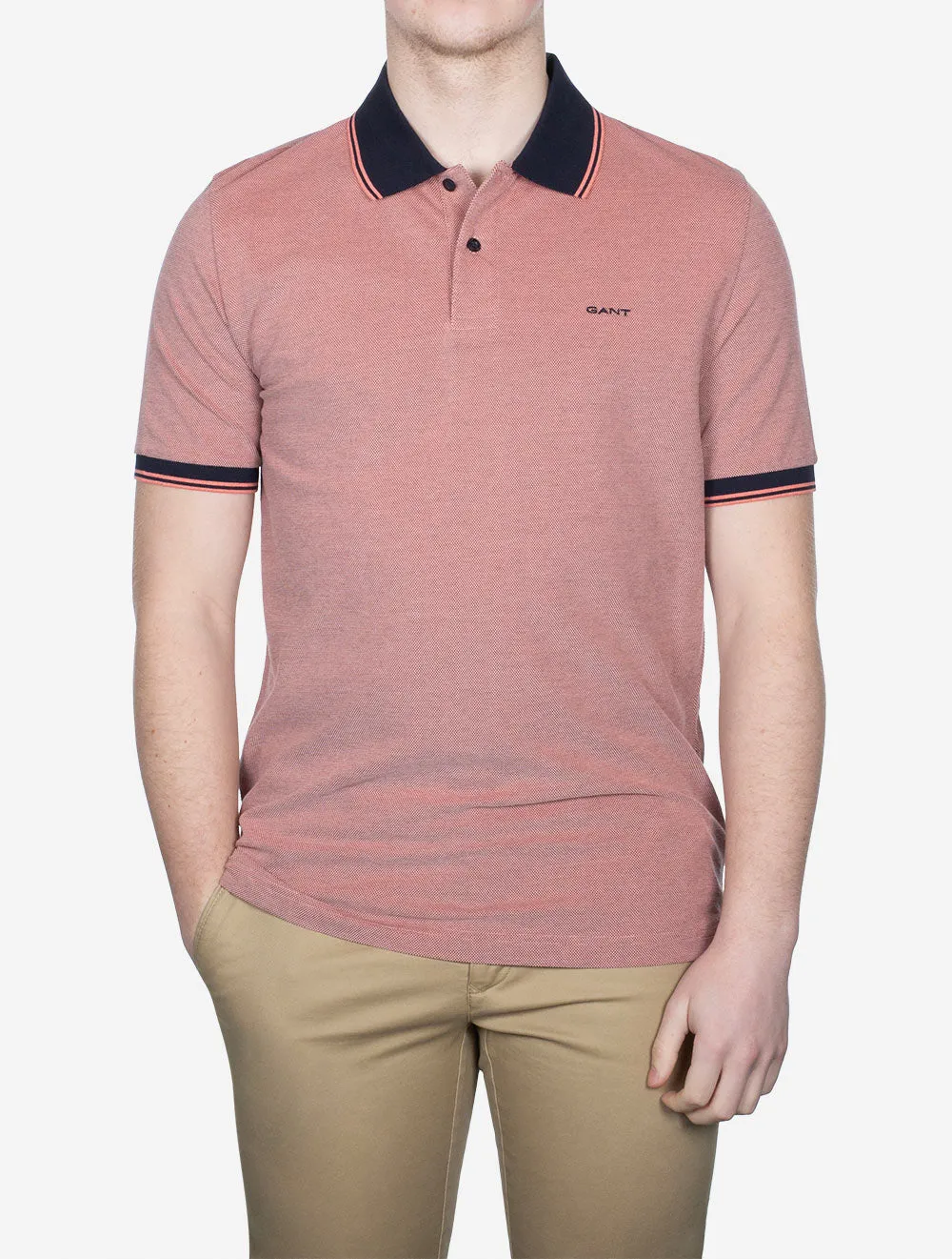 4 Colour Oxford Short Sleeve Pique Polo Sunset Pink