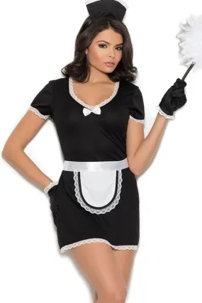 4 Piece Flirty Maid Costume W/Accessories