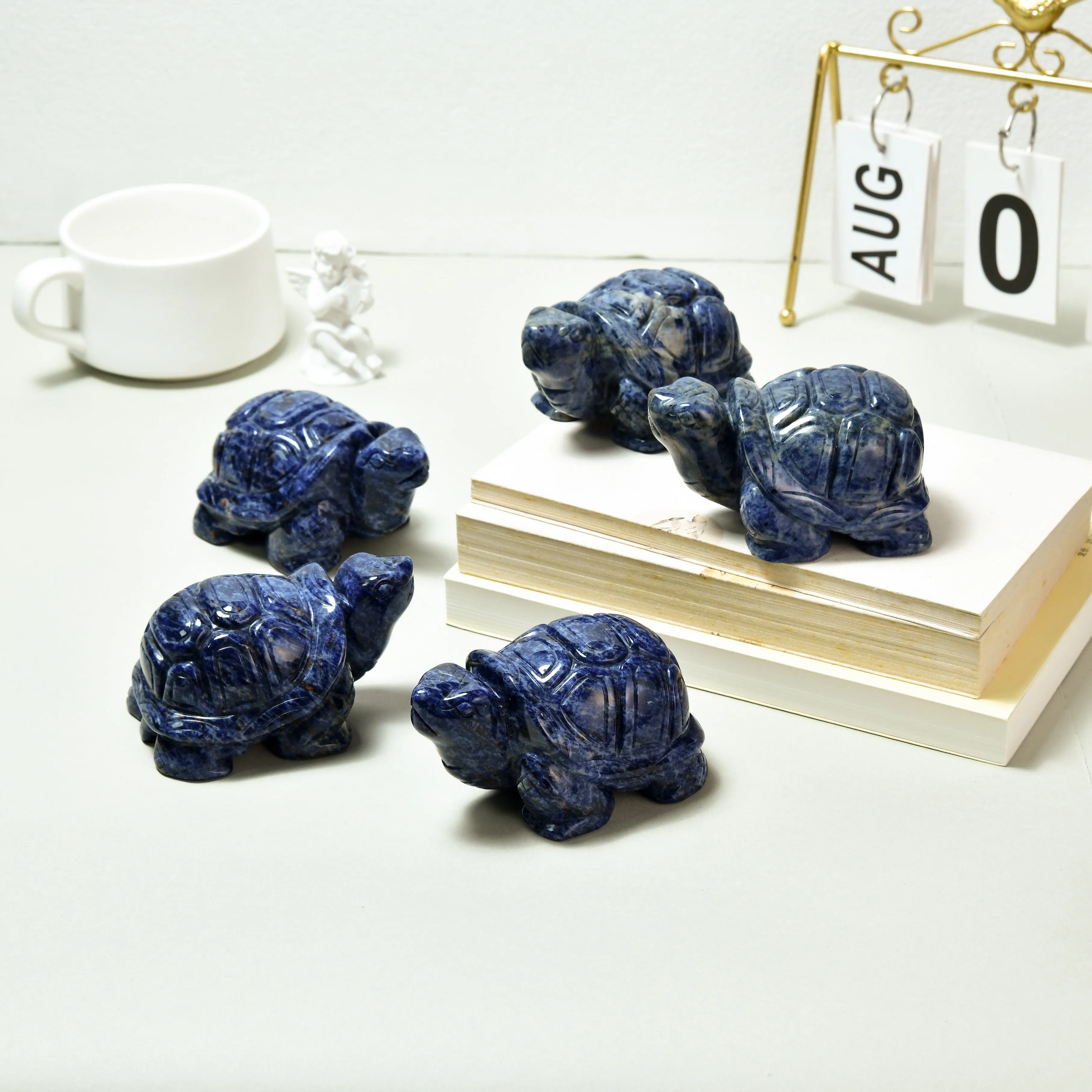 4 Sodalite Turtle Natural Gemstone Carving