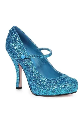 423-CANDY Costume Pump | Blue Glitter