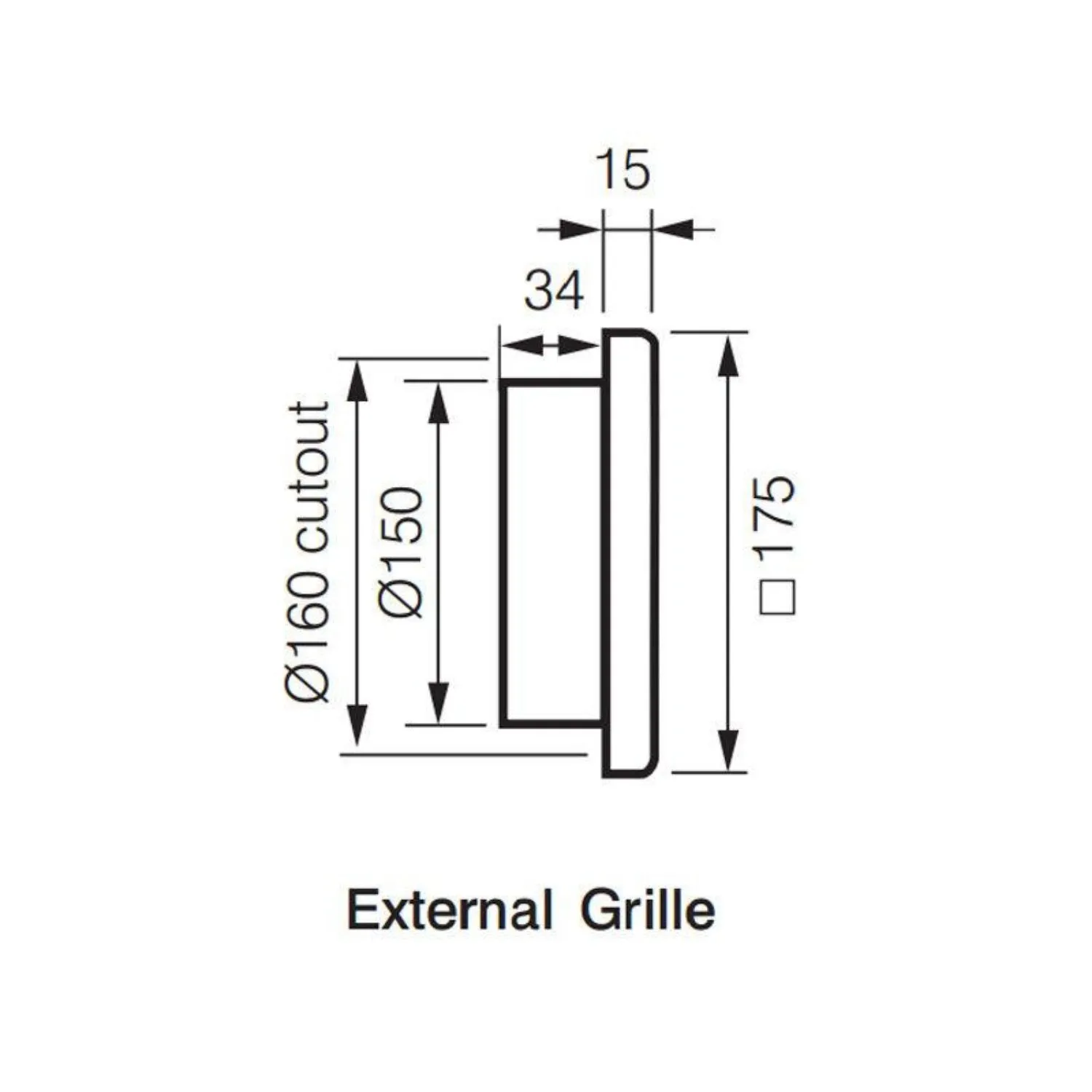 443/576m³/h Fantech Trade Provent in-Line Duct Mount Fan Kit (RIL-150SW 6M Duct internal/External Grille)