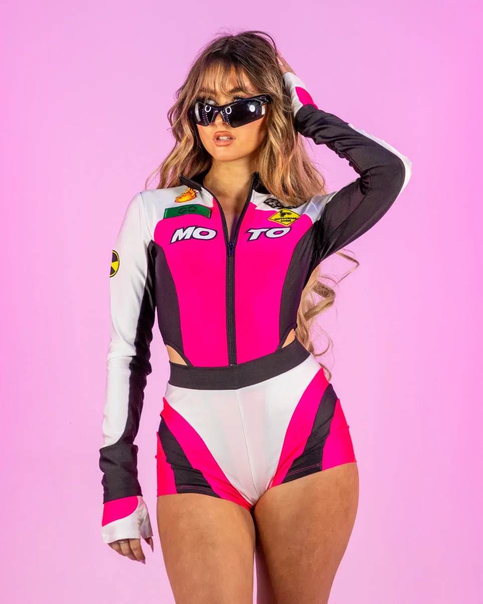 5pc Pink Moto Mami Costume