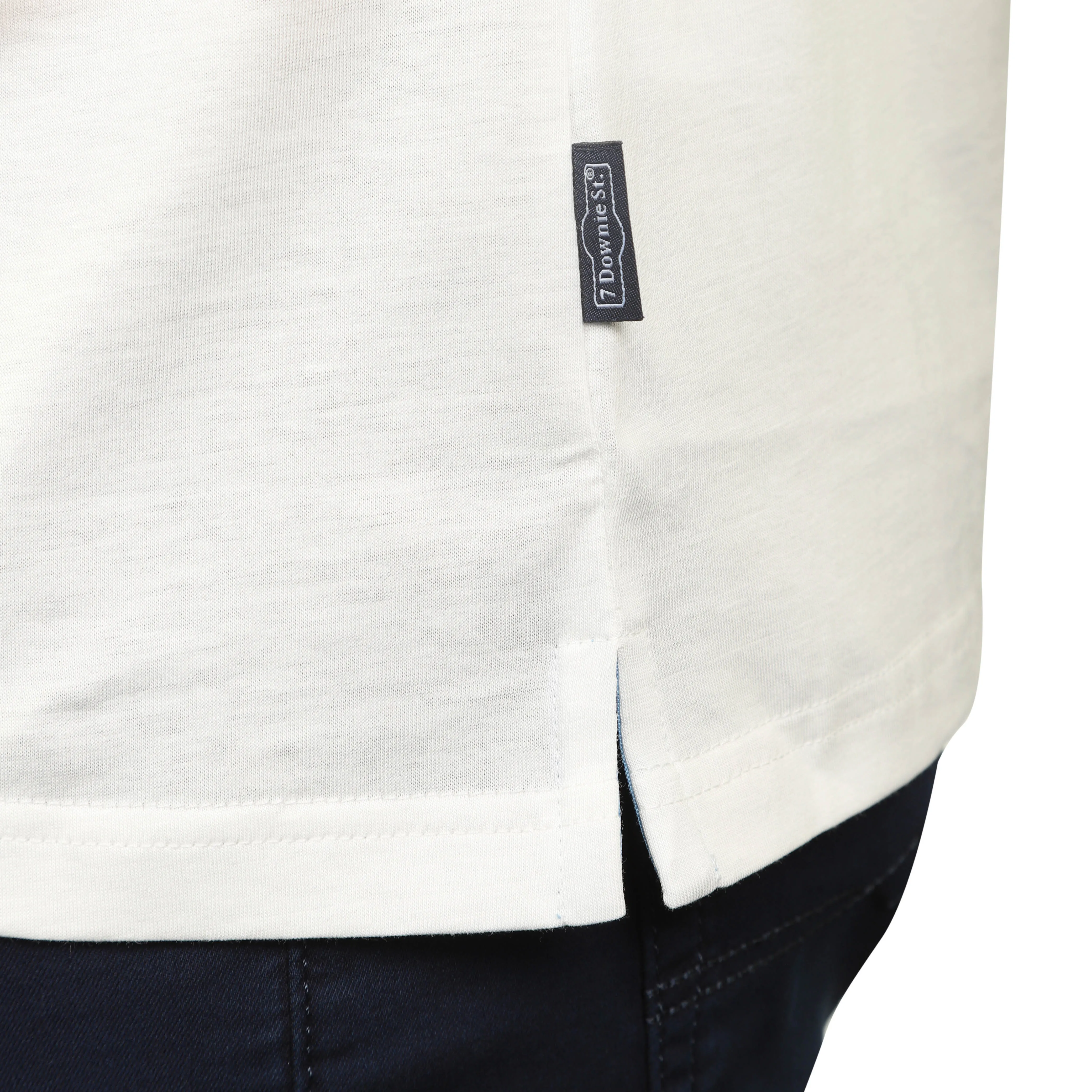 7 Downie St. - White Mercerized Cotton Crewneck T-Shirt