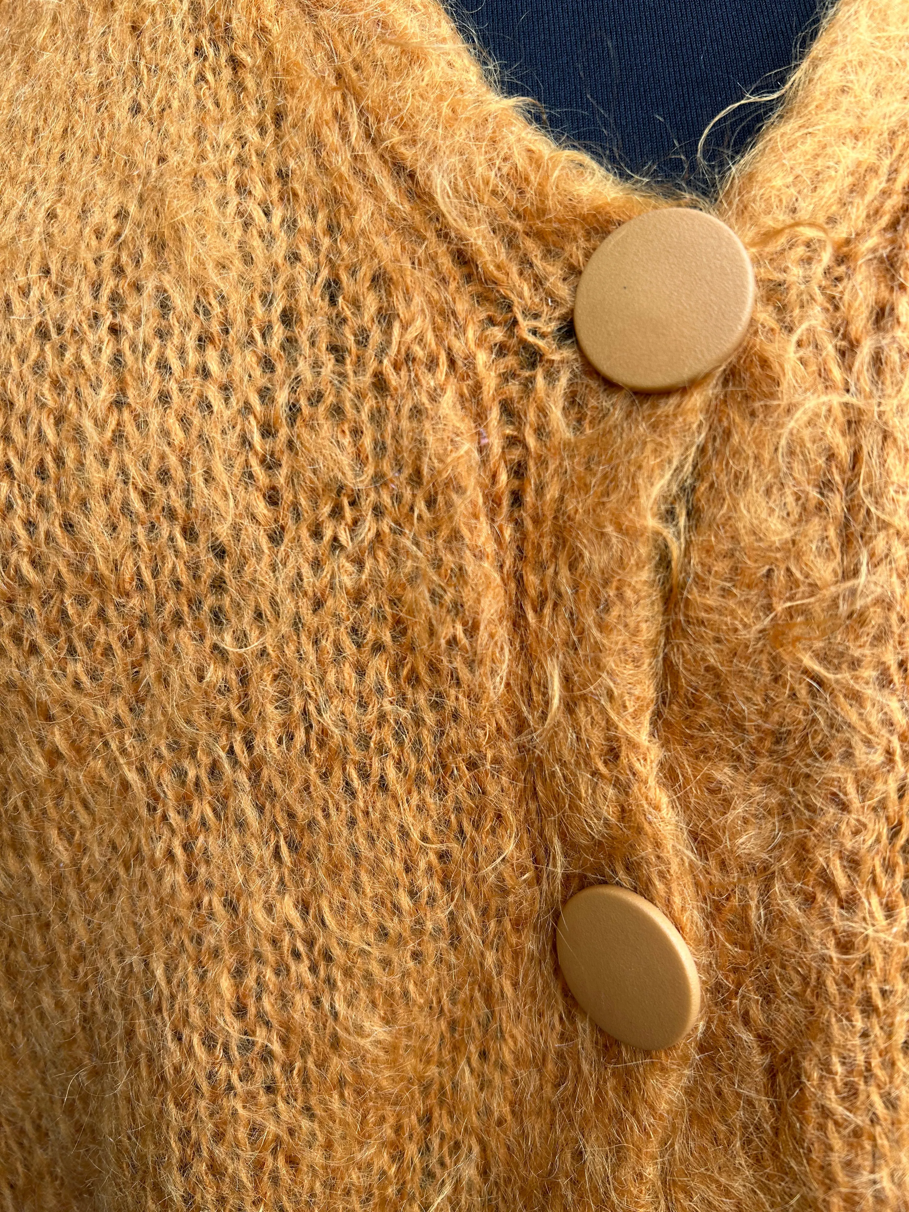 80s mustard cardigan uk 16-20