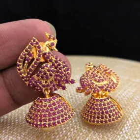 AD Style Jhumki Earrings with Pearl