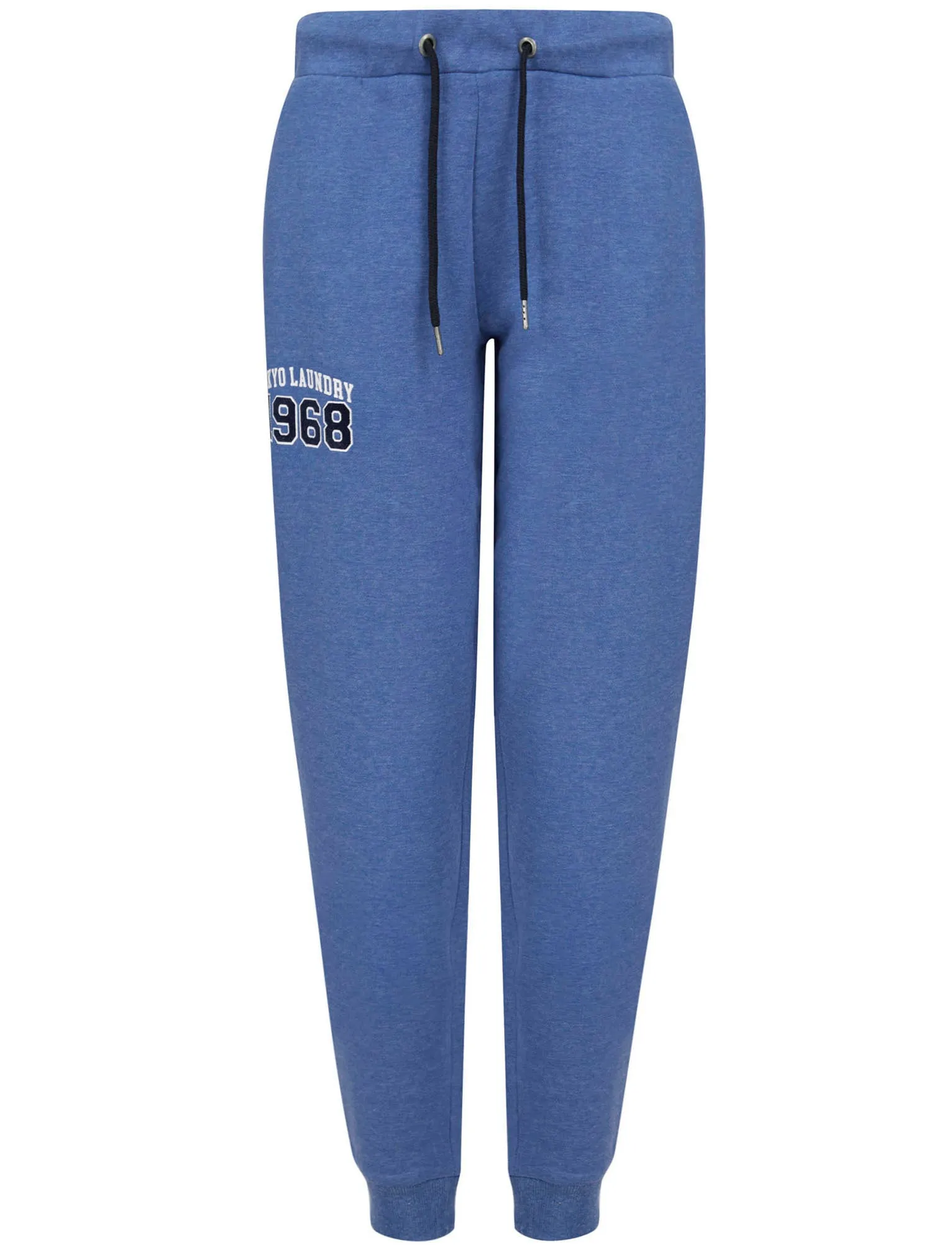 Adalee Brushback Fleece Cuffed Joggers in Cornflower Blue Marl - Tokyo Laundry