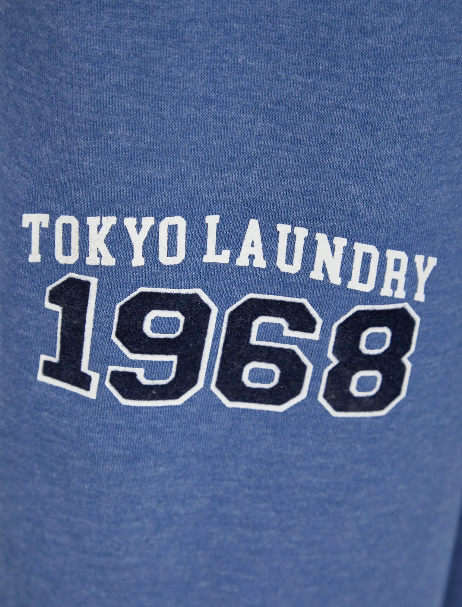 Adalee Brushback Fleece Cuffed Joggers in Cornflower Blue Marl - Tokyo Laundry