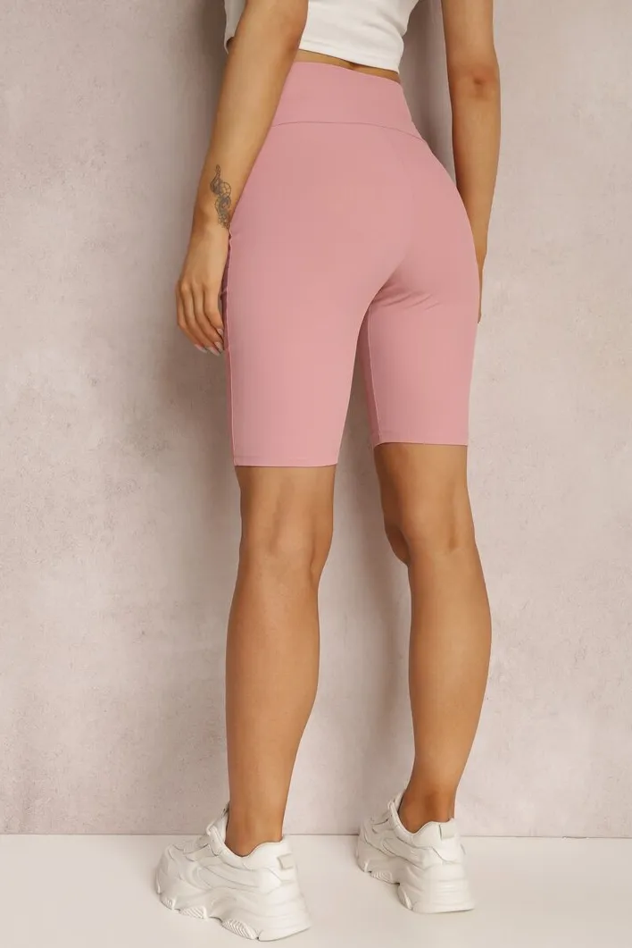 Adele Blush Ribbed Cycling Shorts