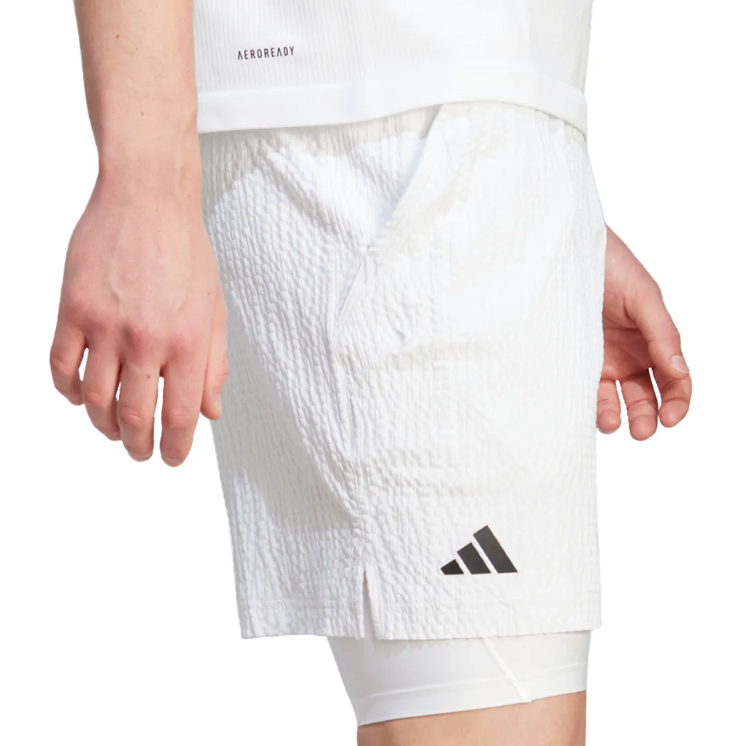 Adidas 2 in 1 Mens Tennis Short Pro - White