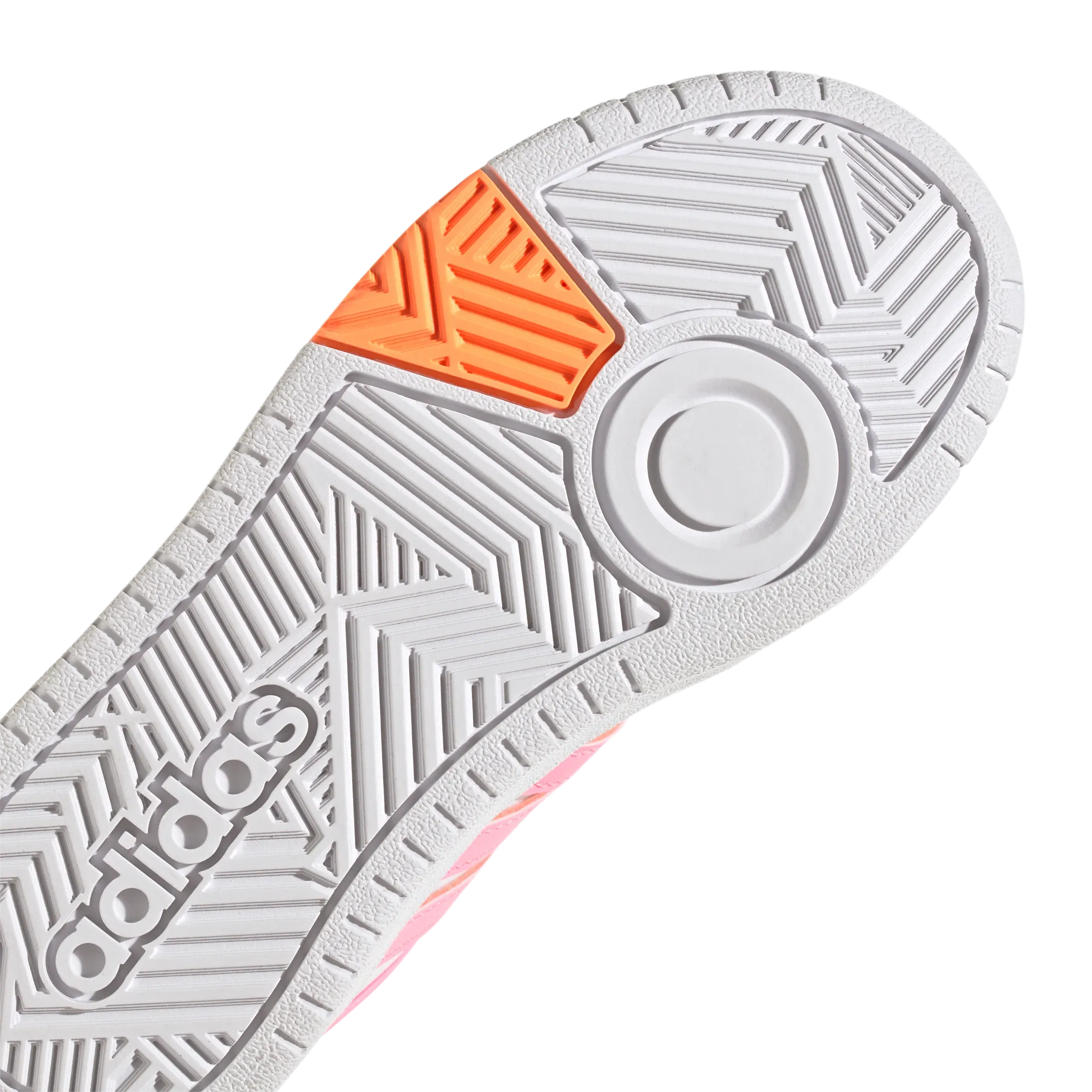 adidas Hoops 3.0 Kids Trainers - Girls - White/Beam Pink/Orange