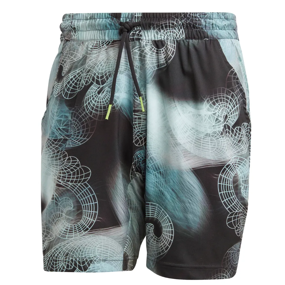 Adidas Tennis Printed AEROREADY Ergo Pro Men Shorts - Black