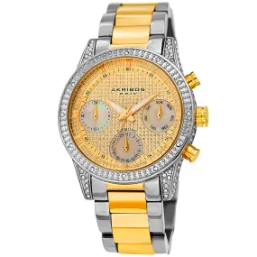 Akribos Xxiv Diamond Gold Dial Two-tone Men's Watch AK1038TTG