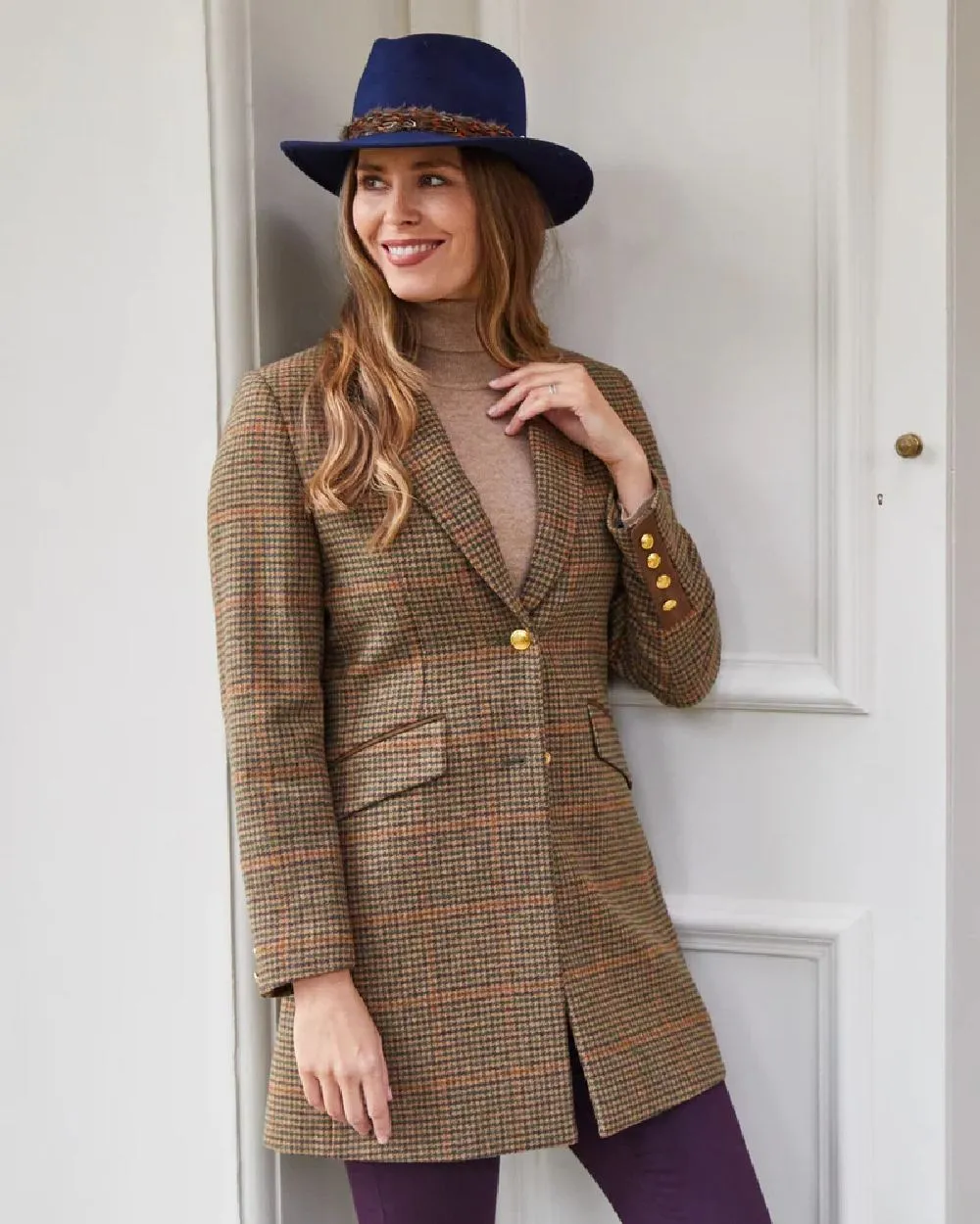 Alan Paine Surrey Mid-Thigh Tweed Coat