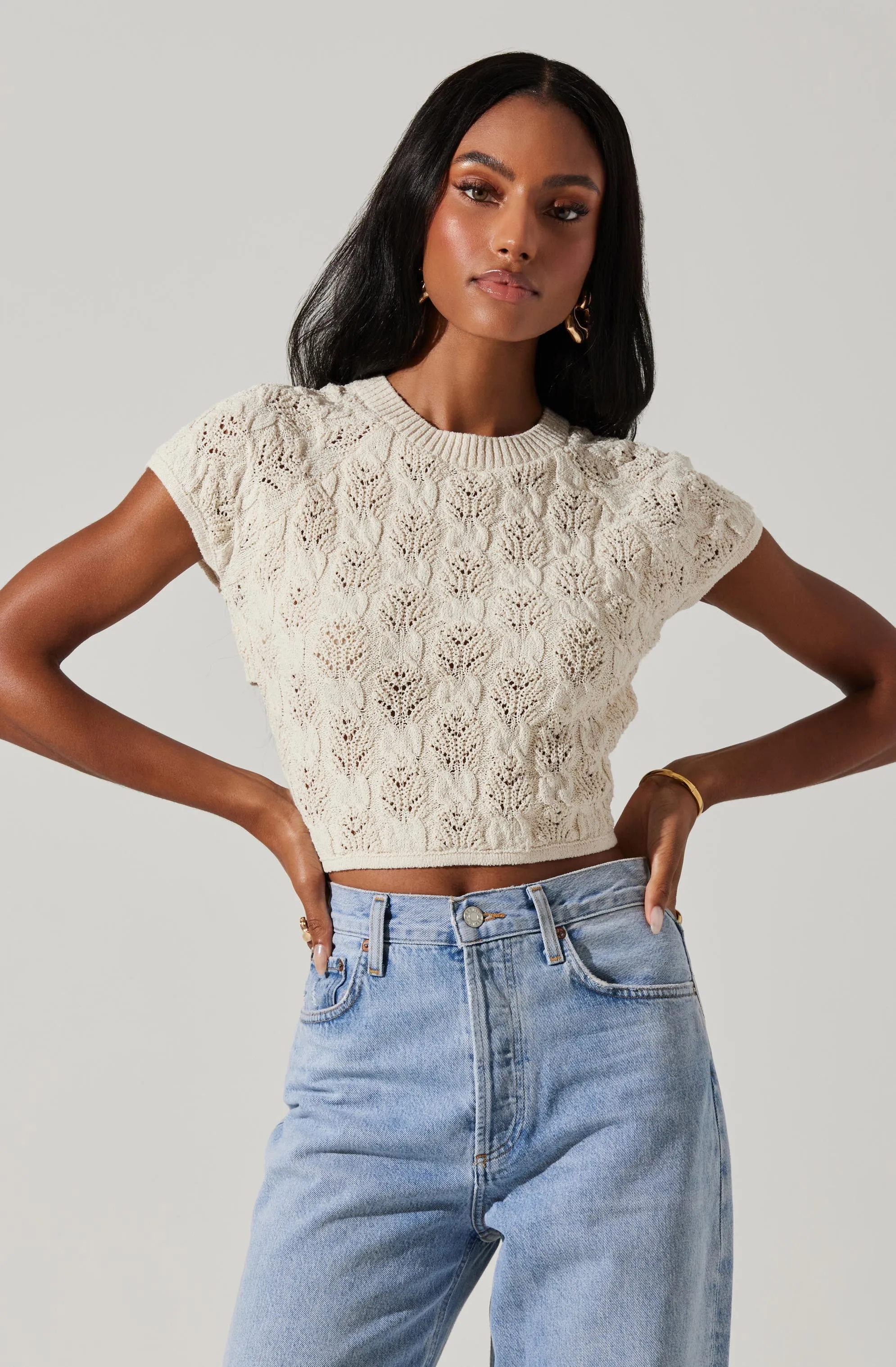 Alda Cropped Sweater Top