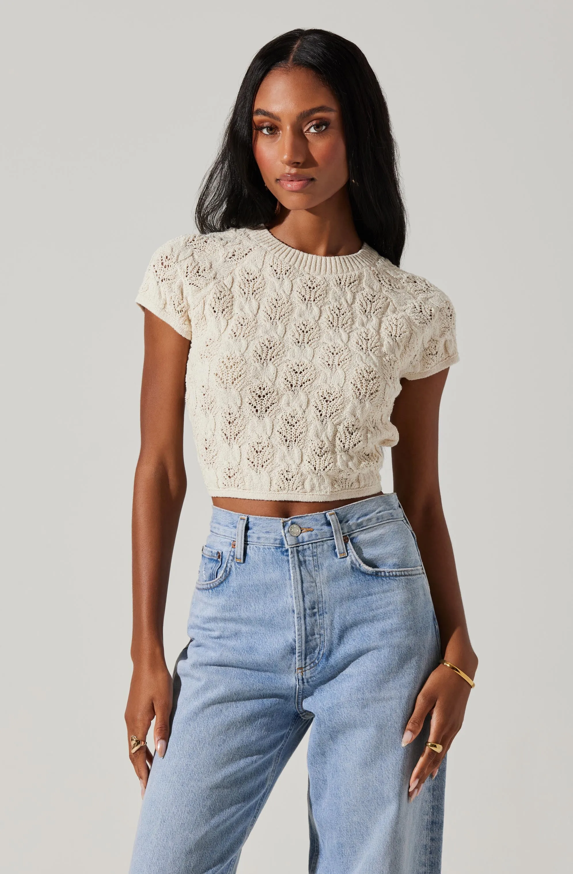 Alda Cropped Sweater Top