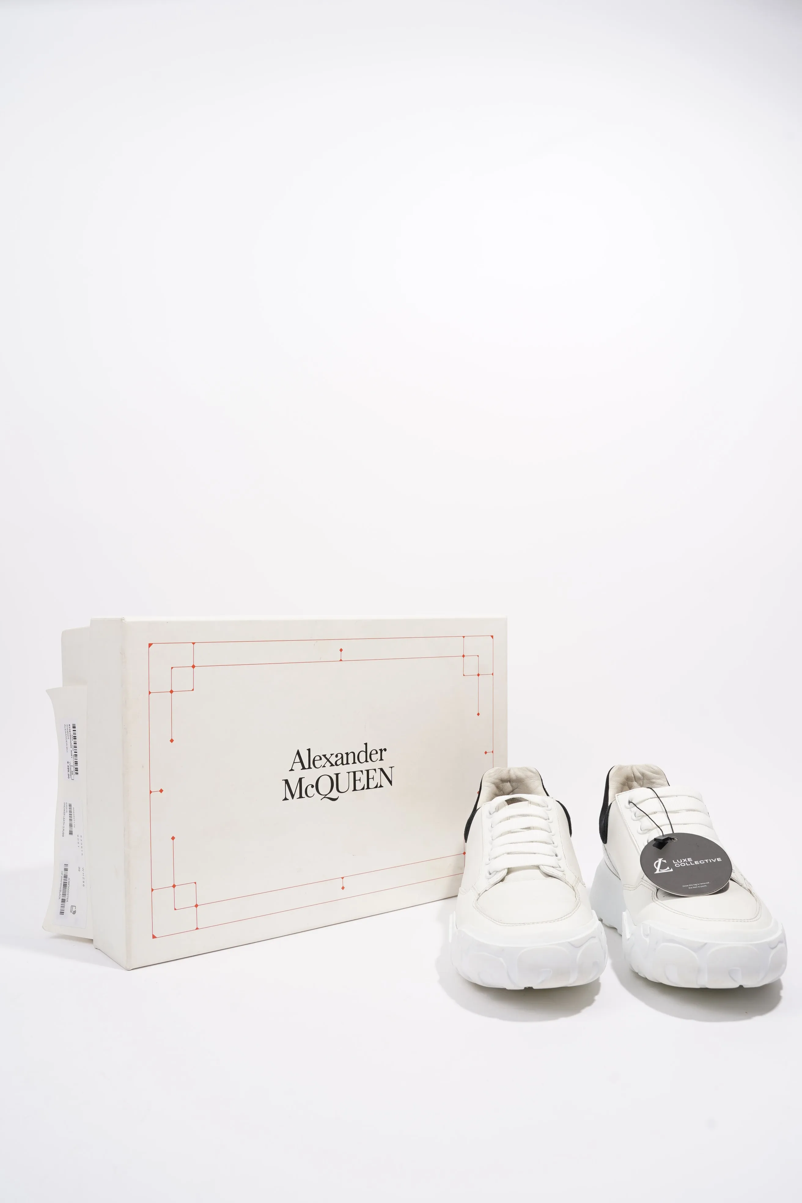 Alexander McQueen Court White / Black Tab Leather EU 39 UK 6