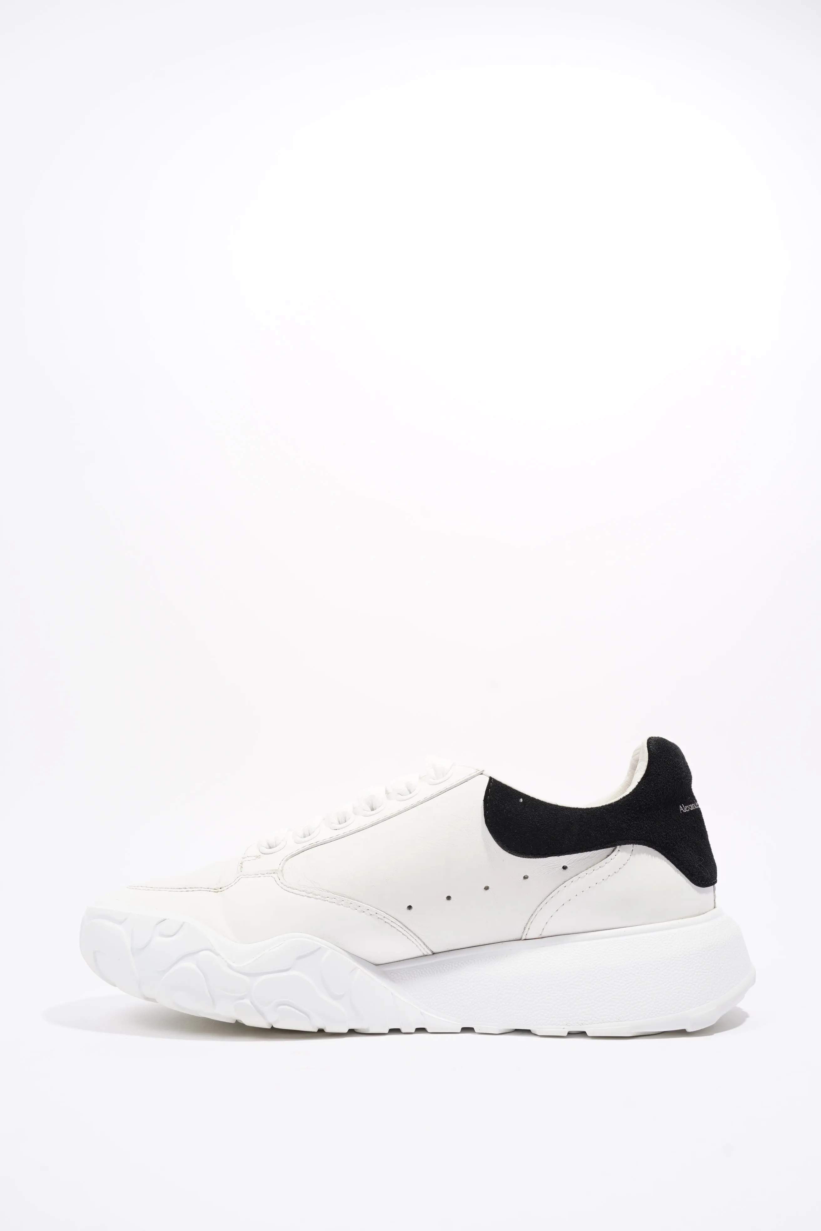 Alexander McQueen Court White / Black Tab Leather EU 39 UK 6