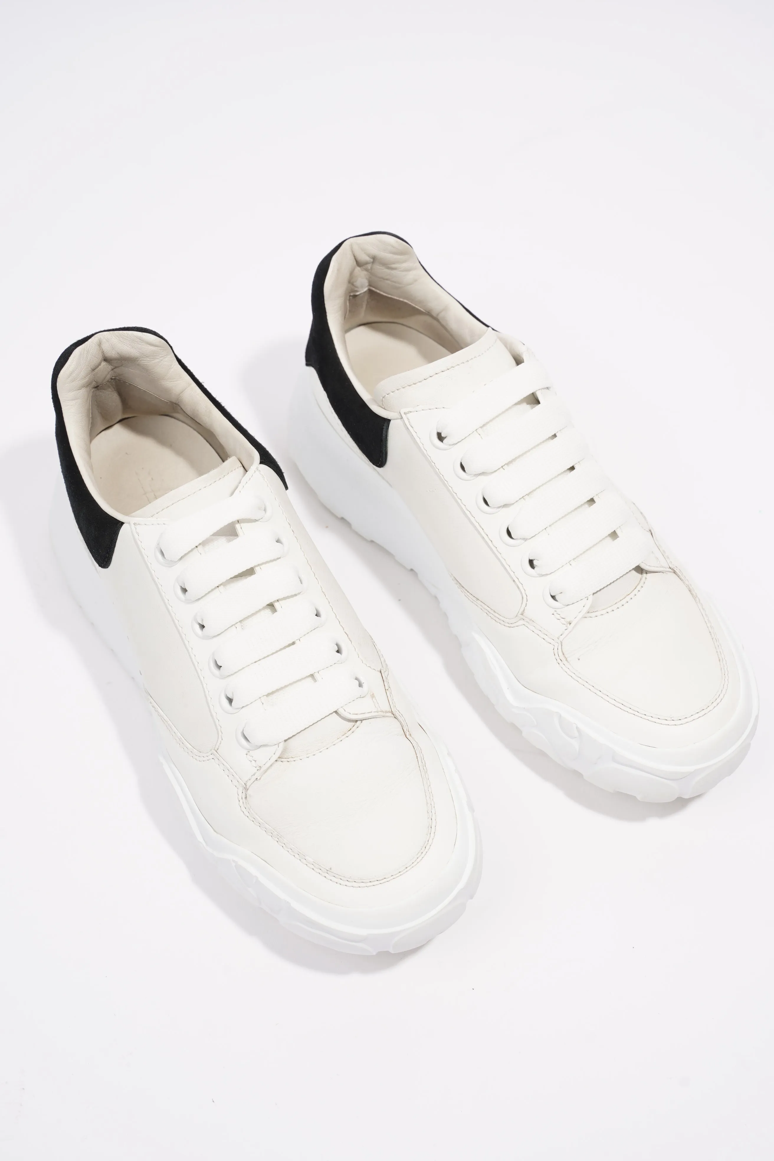 Alexander McQueen Court White / Black Tab Leather EU 39 UK 6