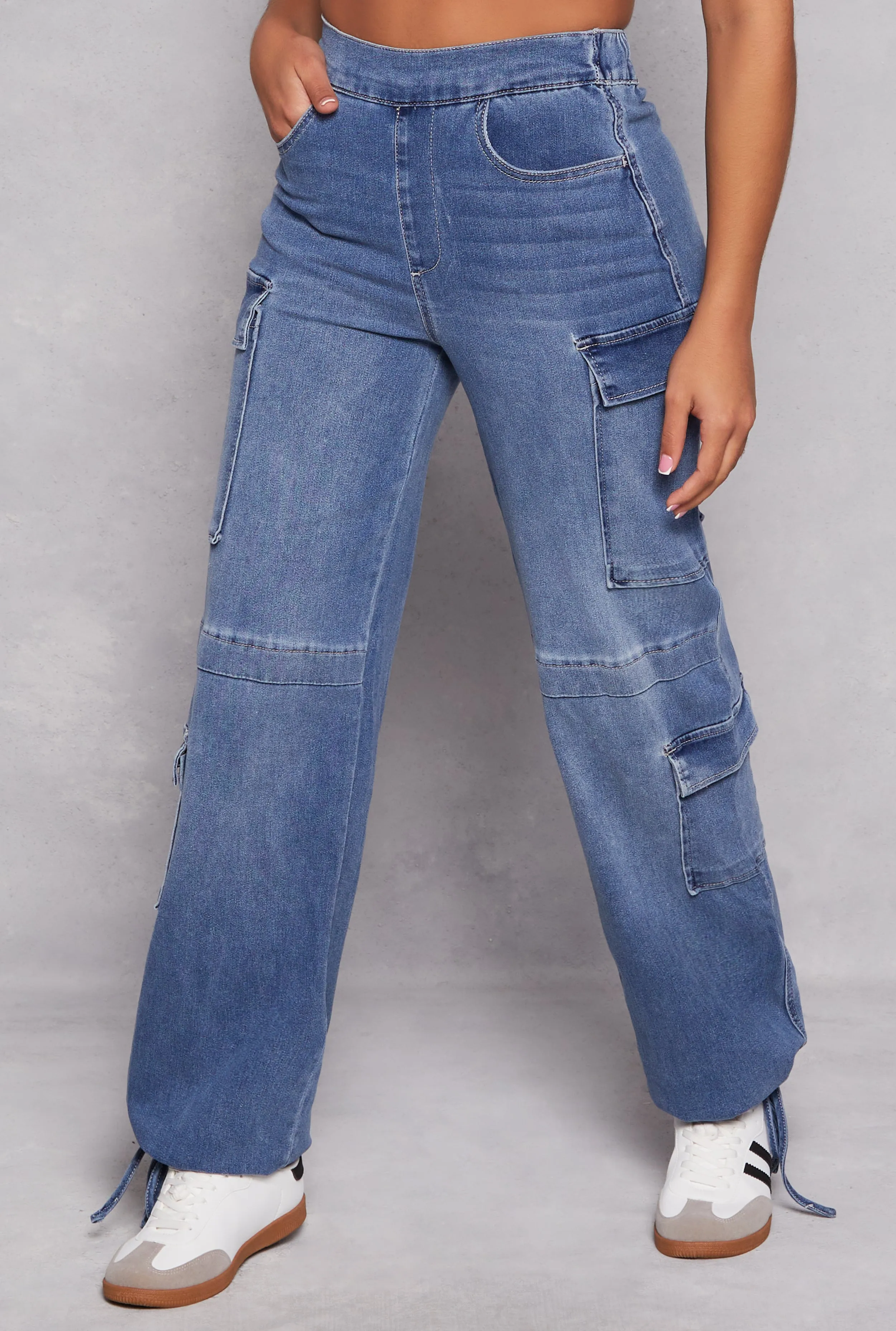 Almost Famous Pull On Wide Leg Cargo Jeans