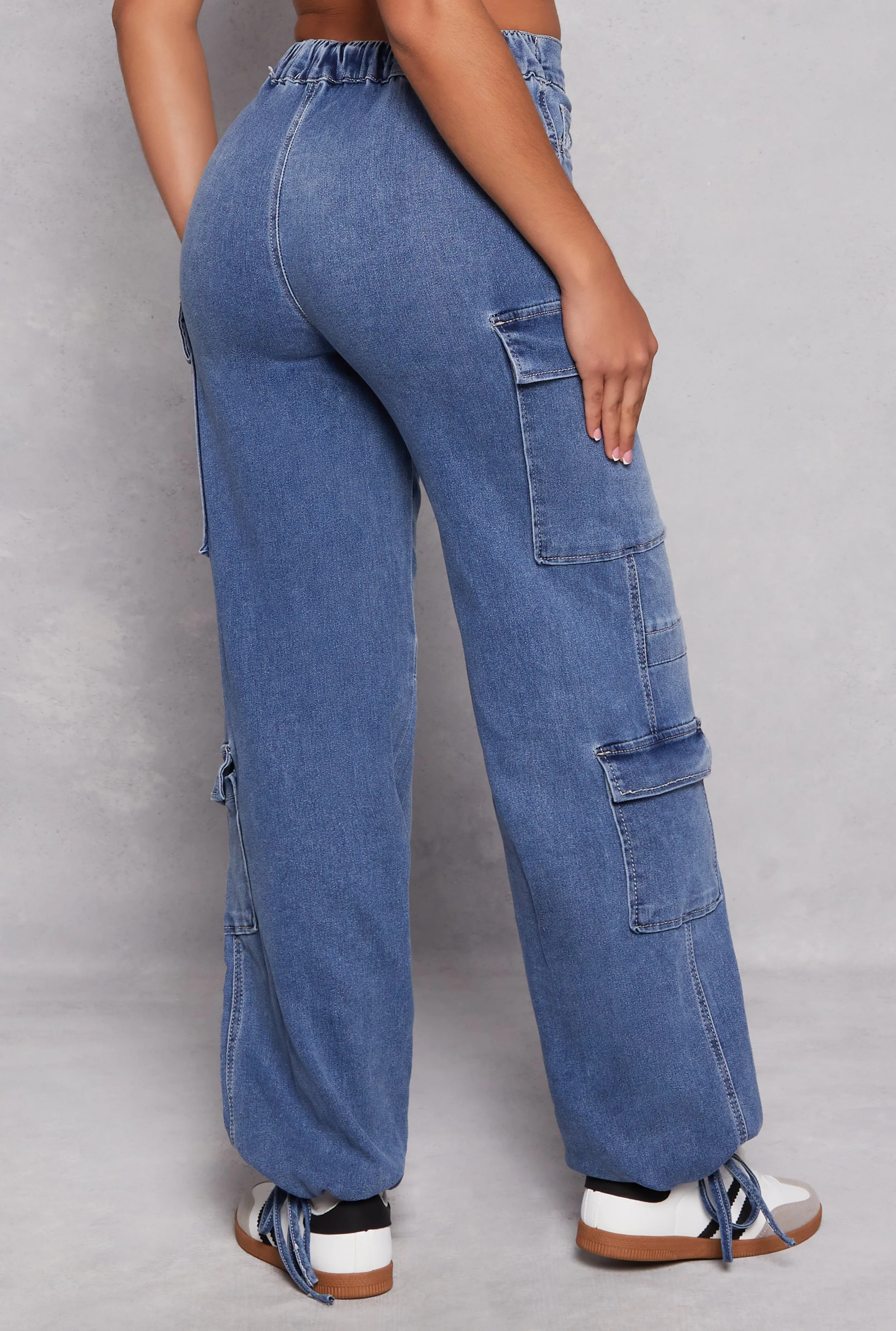 Almost Famous Pull On Wide Leg Cargo Jeans