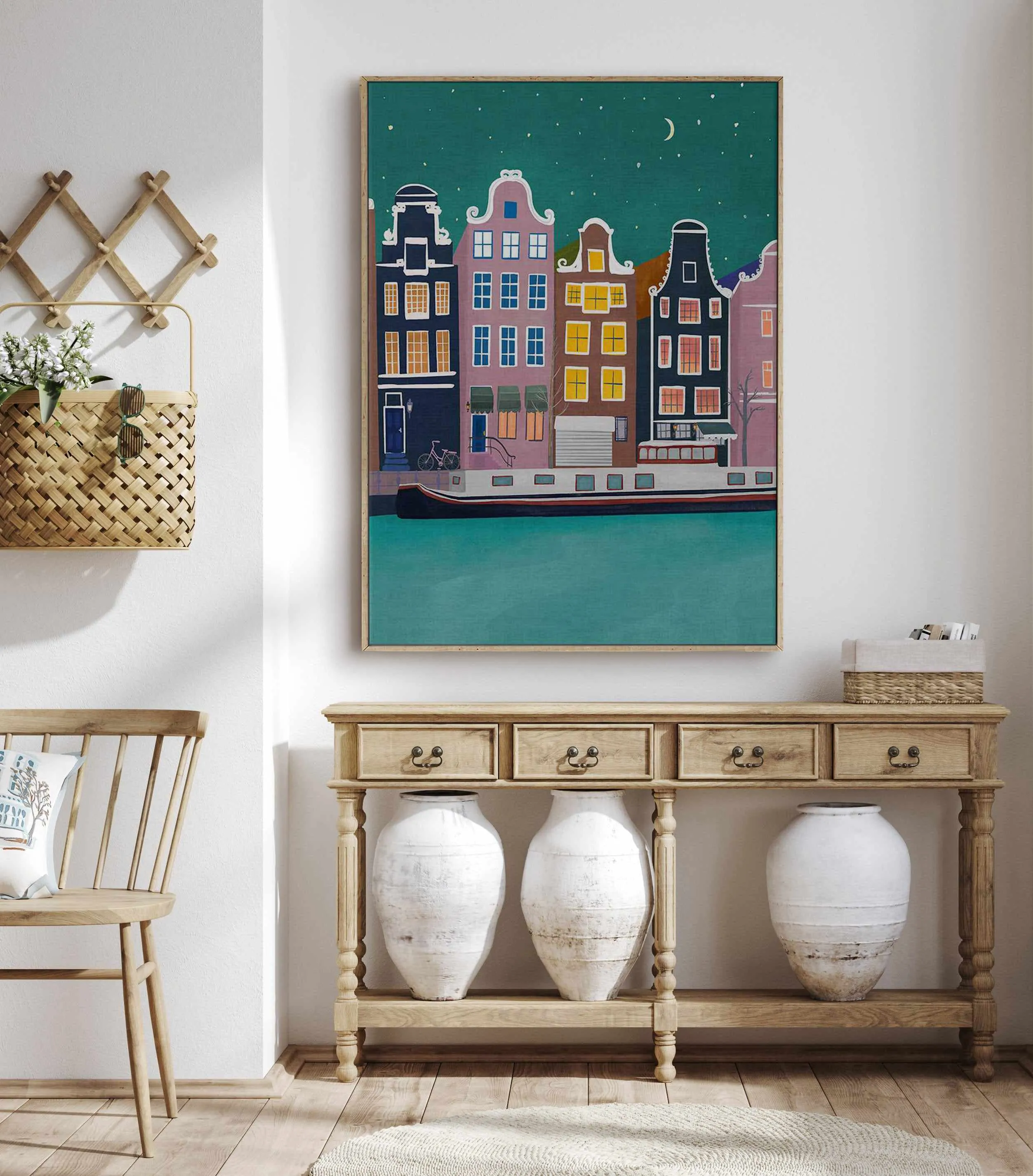 Amsterdam Nights by Petra Lizde | Framed Canvas Art Print