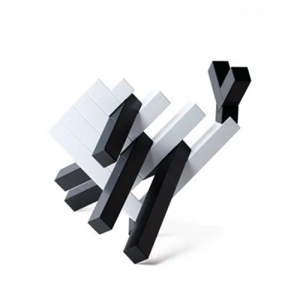 Angular black/white Construction toy