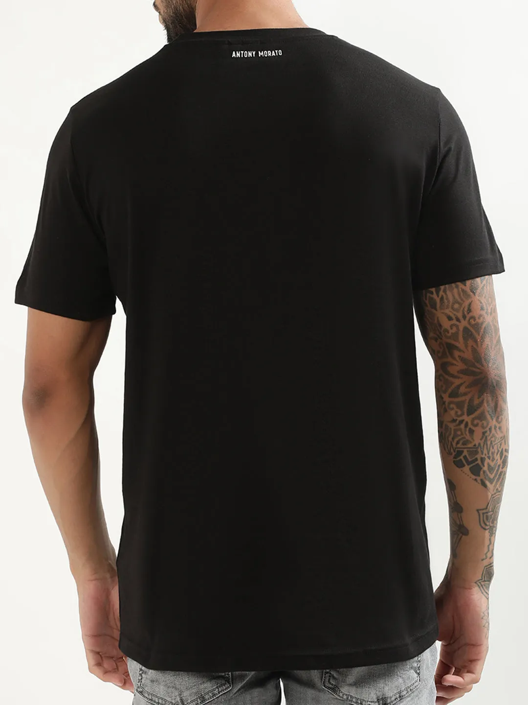 Antony Morato Black Printed Regular Fit T-Shirt