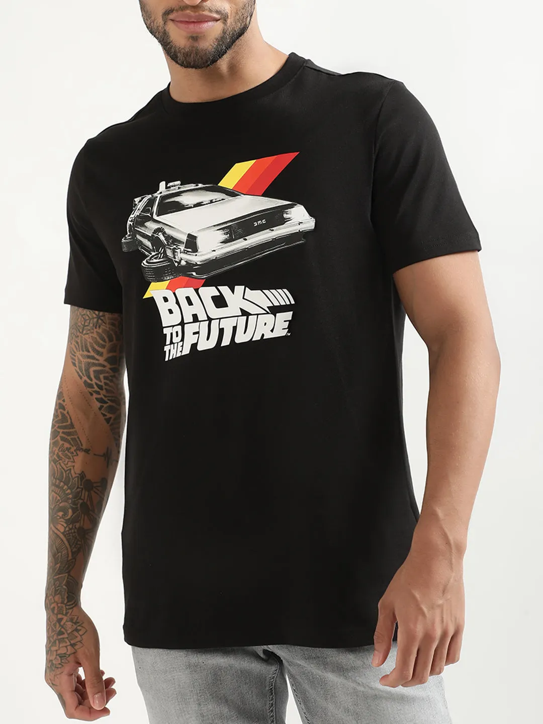 Antony Morato Black Printed Regular Fit T-Shirt