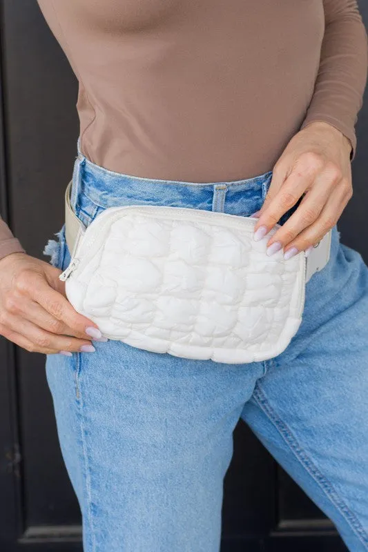 Anya Quilted Puffer Sling Belt Fanny Bum Bag