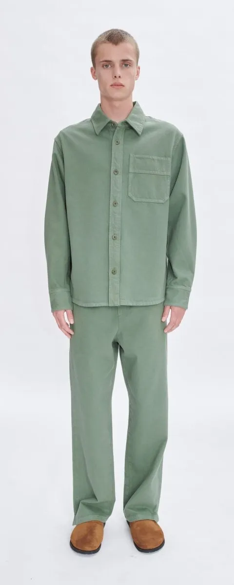 APC BASILE BRODEE POITRINE overshirt FOREST GREEN