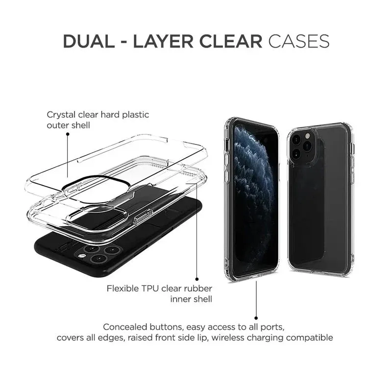 Apple iPhone 15, Dual Layer Protection Case, Color Clear