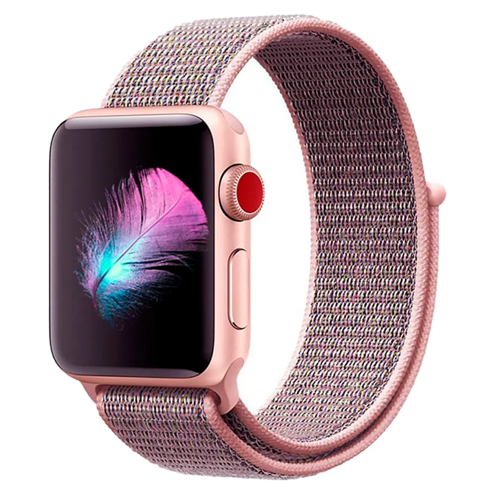 Apple Watch (38/40/SE/41MM) Tech-Protect Nylon Rem -  Lyserød