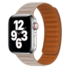 Apple Watch (42/44/SE/45/49mm) Lippa Magnetisk Læder Rem - Beige