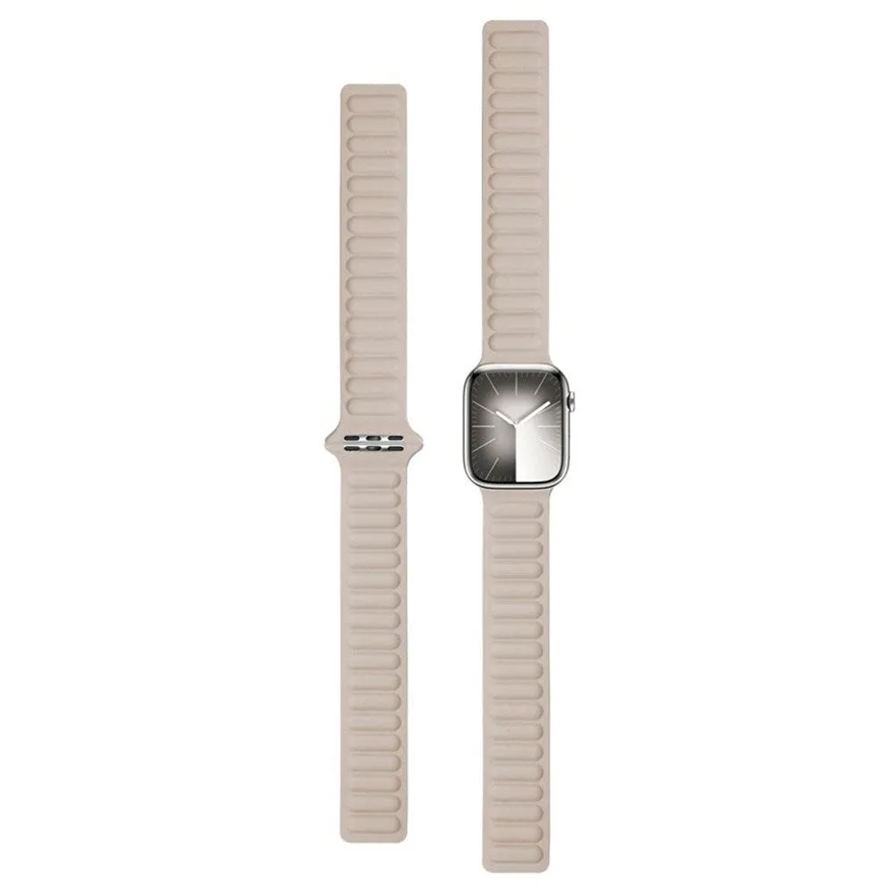 Apple Watch (42/44/SE/45/49mm) Lippa Magnetisk Læder Rem - Beige