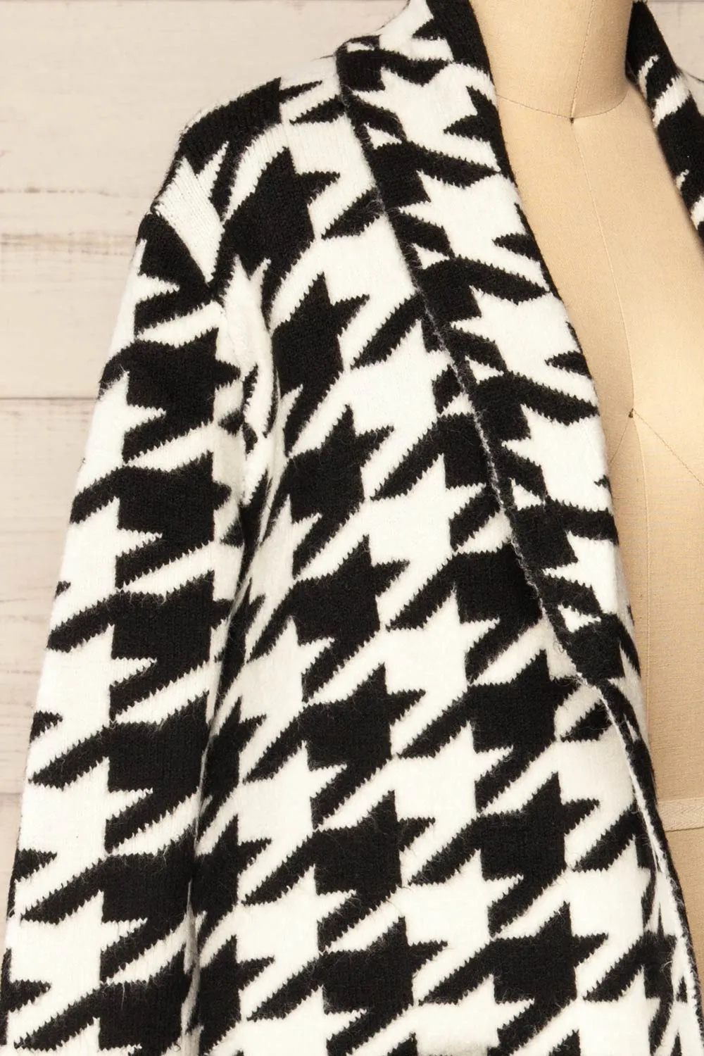 Arganda | Open Front Houndstooth Coat